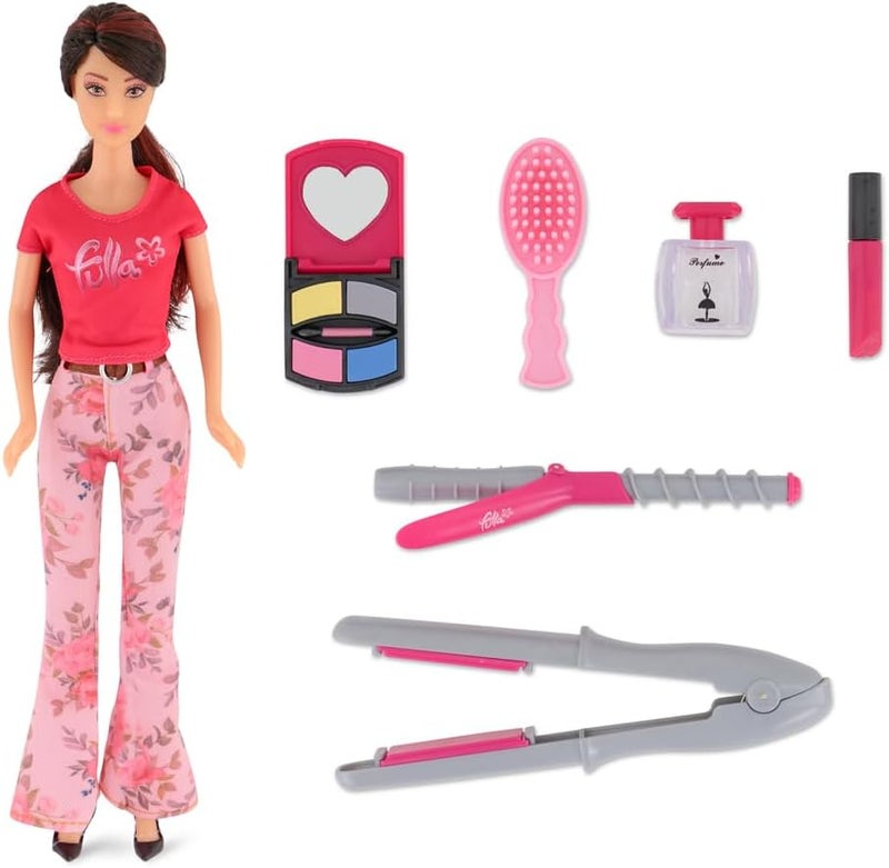 Fulla Hair Salon Doll Set Includes Comb, Lipstick, Perfume, Eyeshadow and Hair Clip & Fashion Doll with Styling Accessories- Great for Beauty Role Play and Creative Dress-Up Fun - Image 2